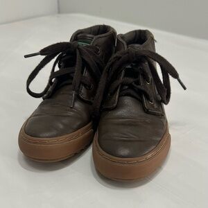 Ralph Lauren Kids Brown Leather Lace-Up Chukka Boots